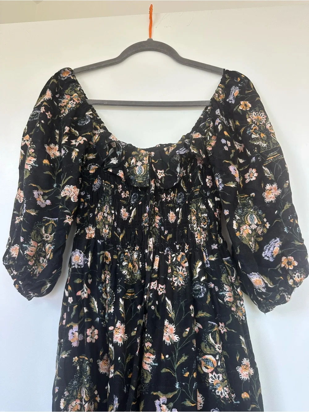 Free People Oasis Midi Dress in Black Floral Combo